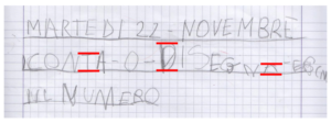 difficoltà spaziali nella scrittura